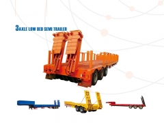 New Design Best Selling Low bed Semi Trailer, Construction Machinery Transport Trailer, Low Flatbed Truck Semi Trailer